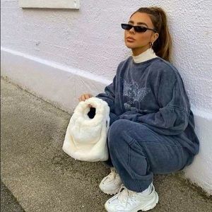 Grey acid sweatshirt with angel